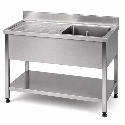 Single-Bowl Sink Unit with Left-Hand Drainer (1,200 × 700 × 900 mm)