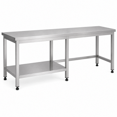 Custom-Fabricated Stainless Steel Open-Type Work Table with Under Shelf and UC Chiller Space