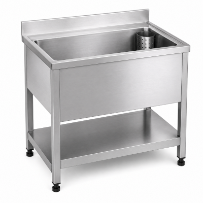 Custom-Fabricated Stainless Steel Single-Bowl Sink Unit (1,000 × 700 × 900 mm)