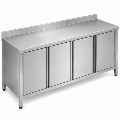 Cabinet with Sound-Deadened Worktop, Backsplash, and Four Hinged Doors