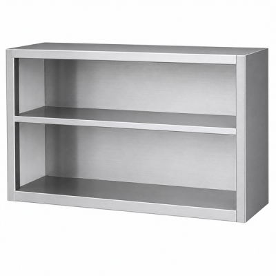 Custom-Fabricated Stainless Steel Open Wall Cabinet